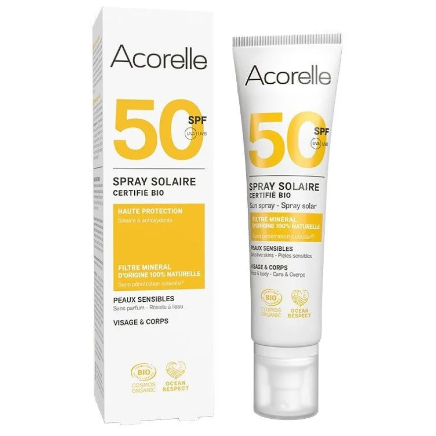 Acorelle Aurinkosuojasuihke Kasvoille ja Vartalolle SPF50