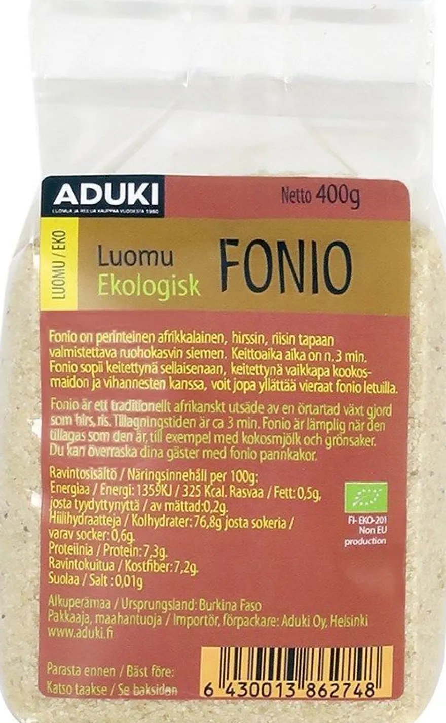 Aduki Luomu Fonio