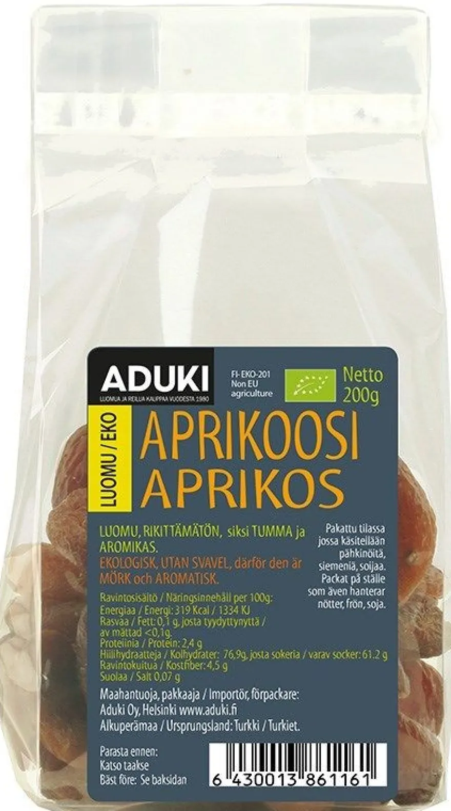 Aduki Luomu Kuivattu Aprikoosi
