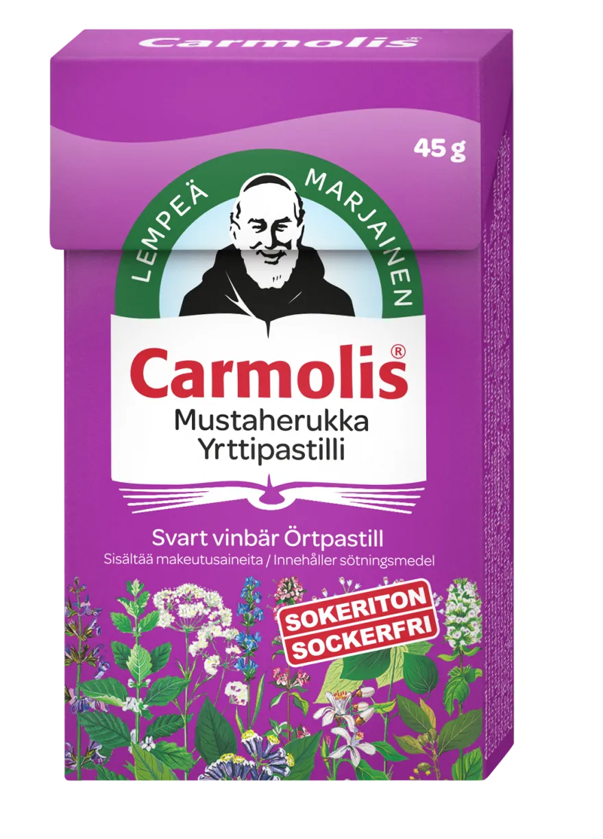 Carmolis Yrttipastilli Mustaherukka