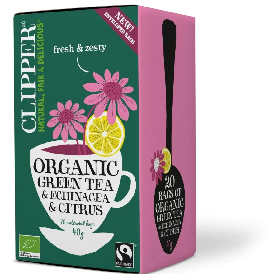 Clipper Luomu Vihreä Echinacea & Sitrus tee