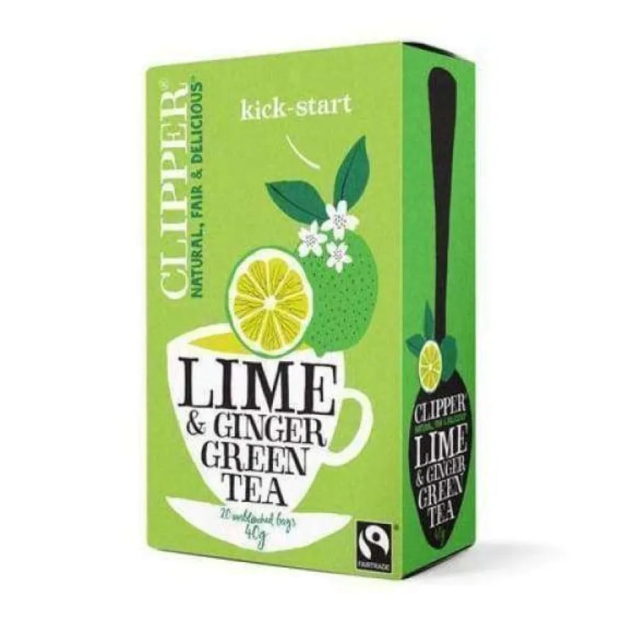 Clipper Luomu Vihreä Lime & Inkivääri tee