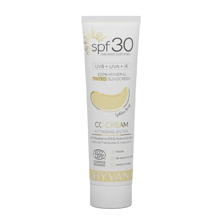 Dhyvana CC Sävytetty aurinkovoide kasvoille SK30 Golden Beige