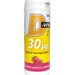 D-Vita 30 µg Mansikka-Vadelma