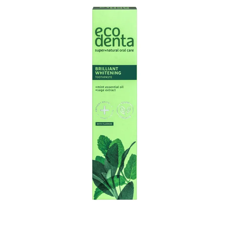 Ecodenta Brilliant Whitening Valkaiseva Fluorihammastahna