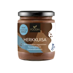 Foodin Luomu Herkkuisa Hasselpähkinä Raakasuklaalevite Sokeroimaton