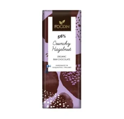 Foodin Luomu Raakasuklaa Crunchy Hazelnut 56 %