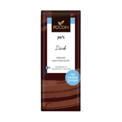 Foodin Luomu Sokeroimaton Raakasuklaalevy Dark 70 %
