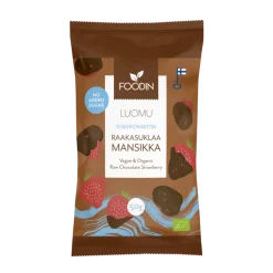 Foodin Luomu Sokeroimaton Raakasuklaamansikka