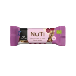 Foodin NUTI Luomu Pähkinäpatukka Dark Chocolate & Cherry