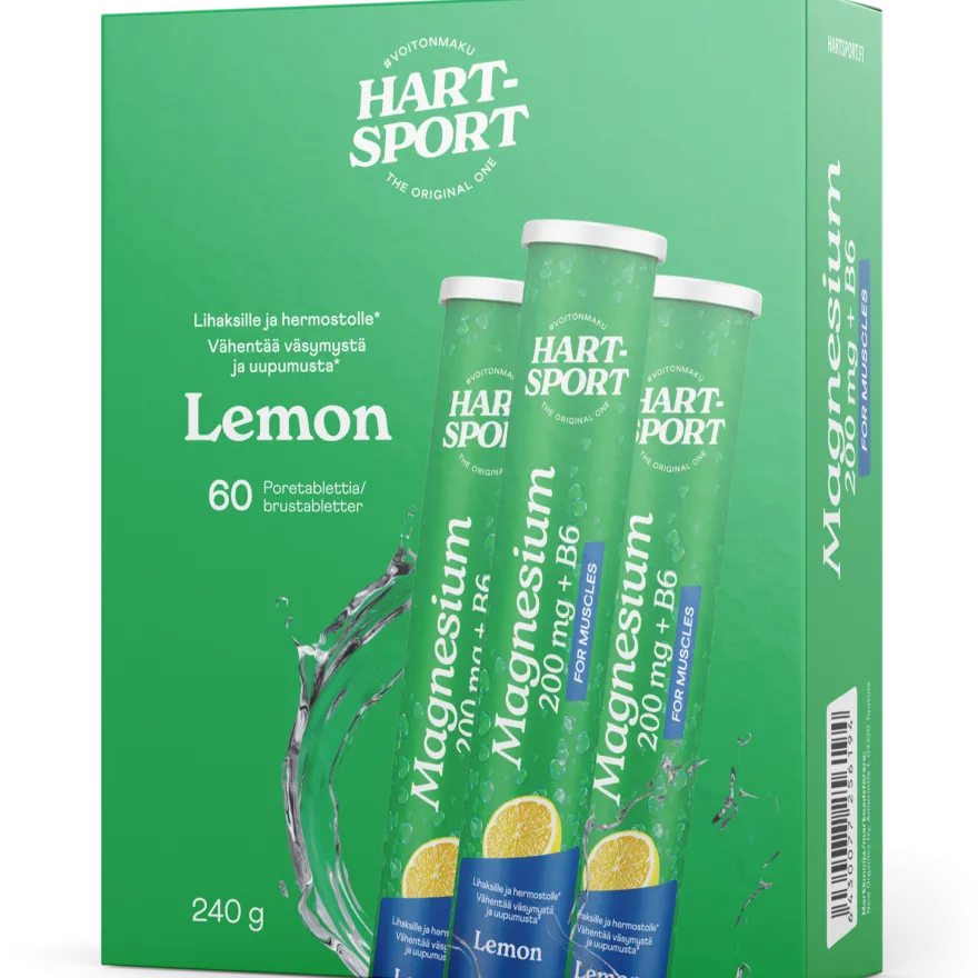 Hart-Sport Magnesium + B6 Poretabletti Sitruuna