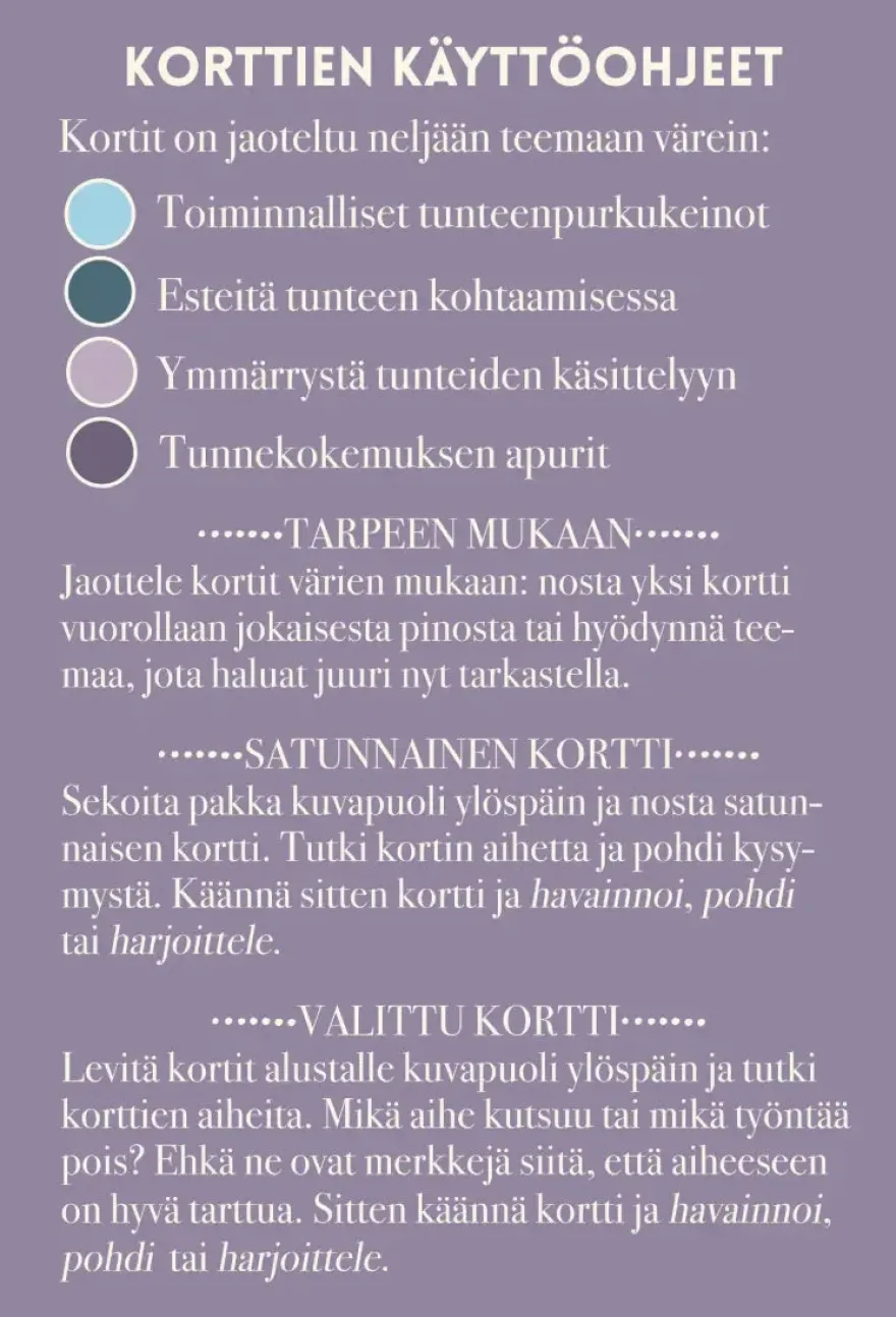 Hidasta Elämää Emotionaalisen palautumisen kortit