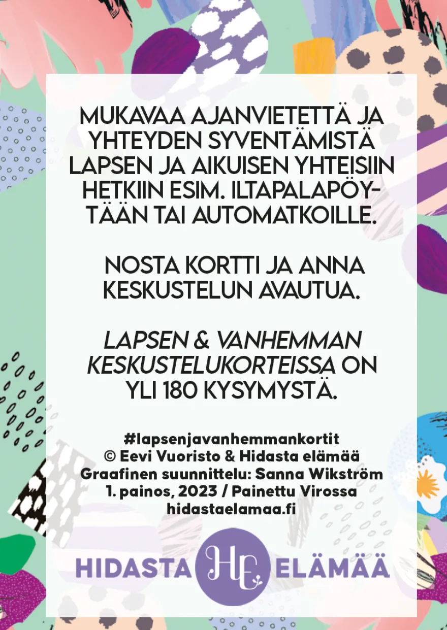 Hidasta Elämää Lapsen & Vanhemman Keskustelukortit