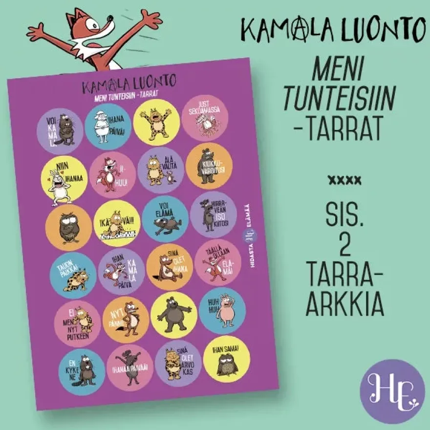 Hidasta Elämää Meni tunteisiin -tarrat