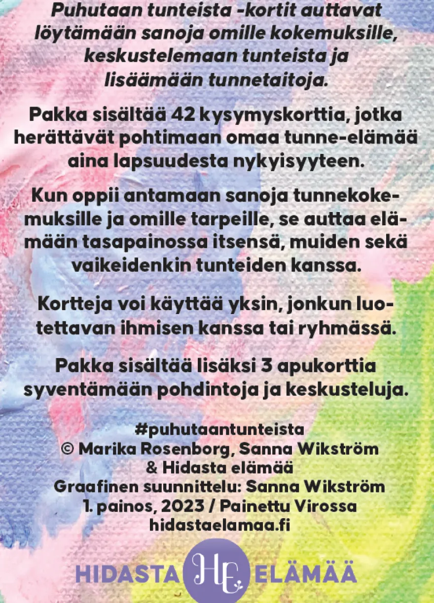 Hidasta Elämää Puhutaan Tunteista -kortit