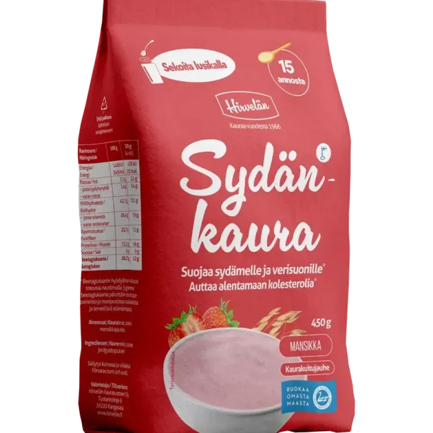 Hirvelän Sydänkaura Mansikka (Parasta ennen 22.10.2026)