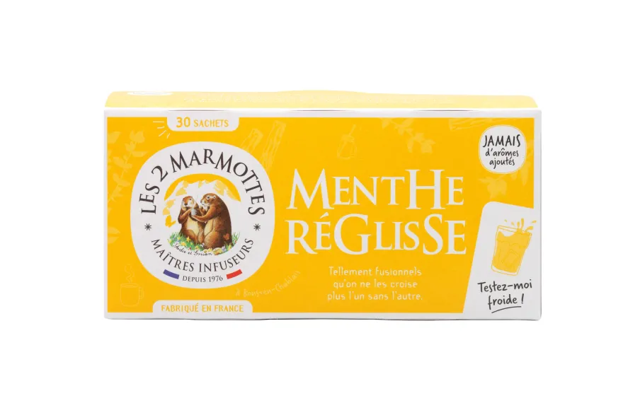 Les 2 Marmottes Menthe Reglisse Luomu Yrttitee