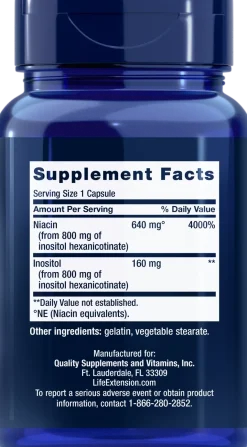 Life Extension No Flush Niacin 640 mg