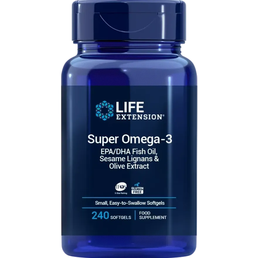 Life Extension Super Omega-3 EPA/DHA Fish Oil, Sesame Lignans & Olive Extract