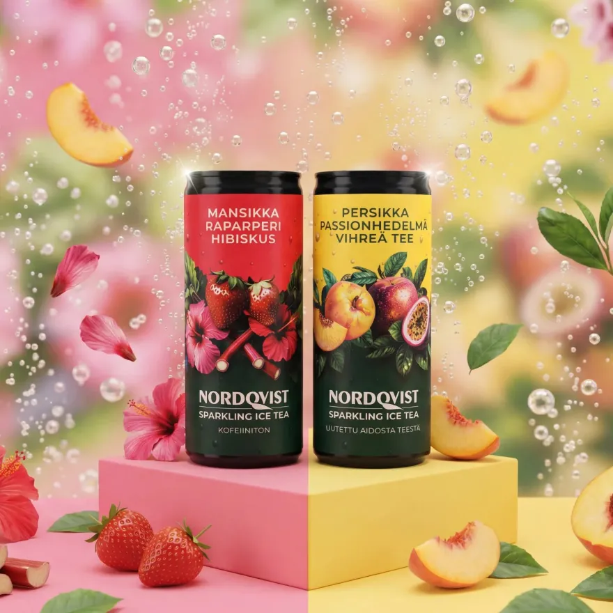 Nordqvist Sparkling Ice Tea Mansikka-Raparperi-Hibiskus