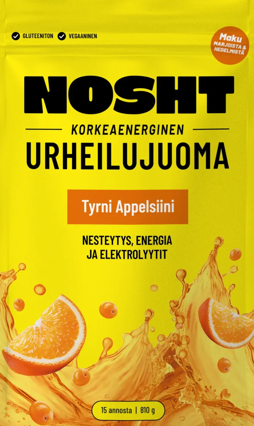 Nosht Korkeaenerginen Urheilujuoma Tyrni & Appelsiini