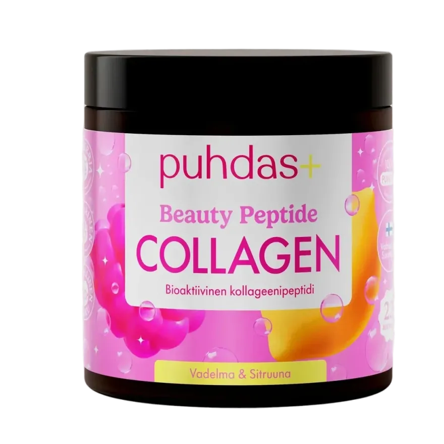 Puhdas+ Beauty Kollageenijauhe Vadelma Sitruuna