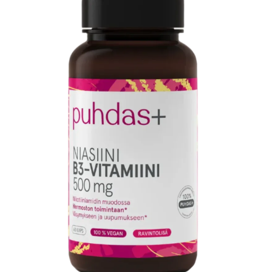 Puhdas+ Niasiini B3-vitamiini 500 mg