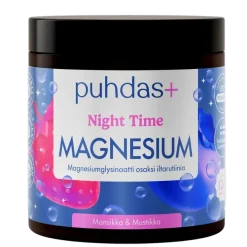 Puhdas+ Night Time Magnesium Mansikka-Mustikka