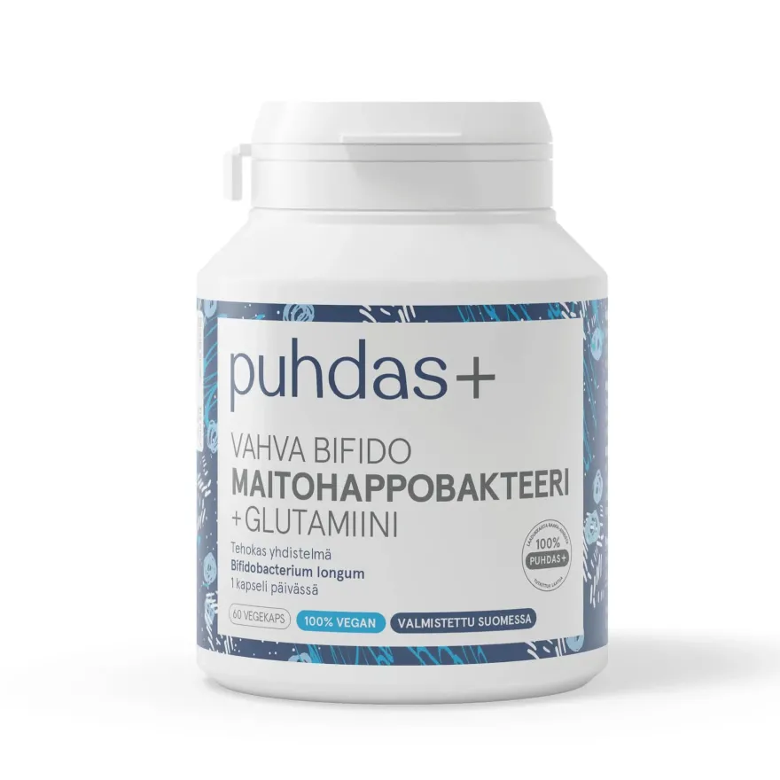 Puhdas+ Vahva Bifido Maitohappobakteeri + Glutamiini