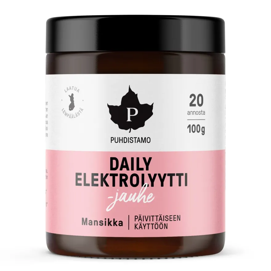 Puhdistamo Daily Elektrolyyttijauhe Mansikka