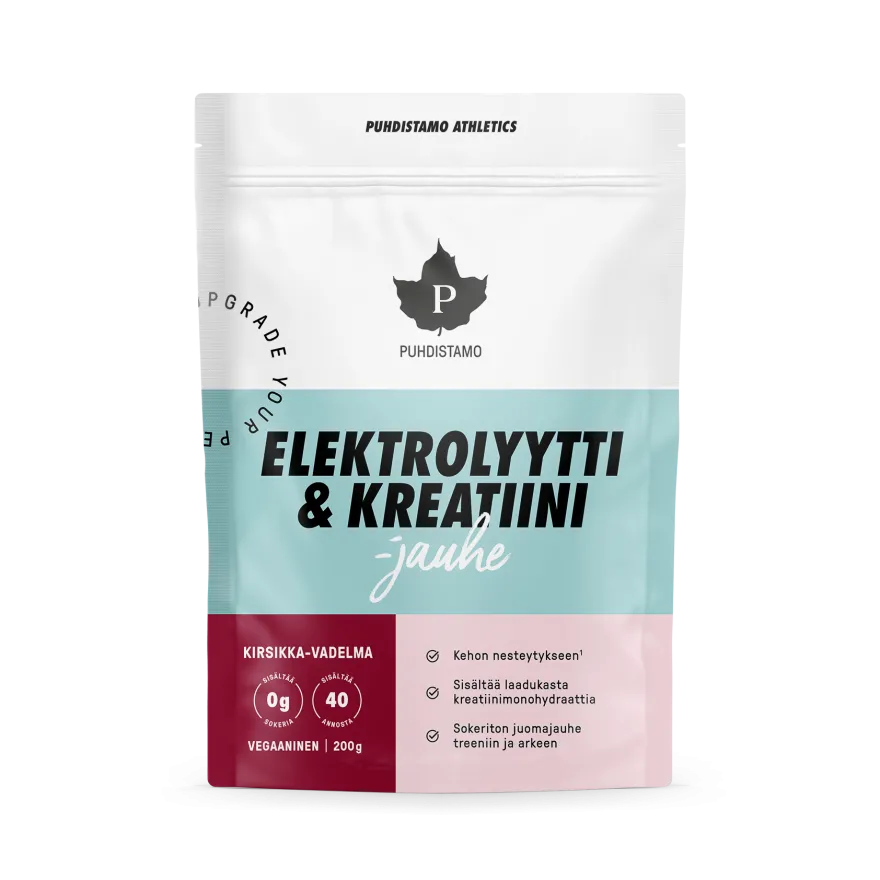 Puhdistamo Elektrolyytti & Kreatiini -jauhe Kirsikka-Vadelma