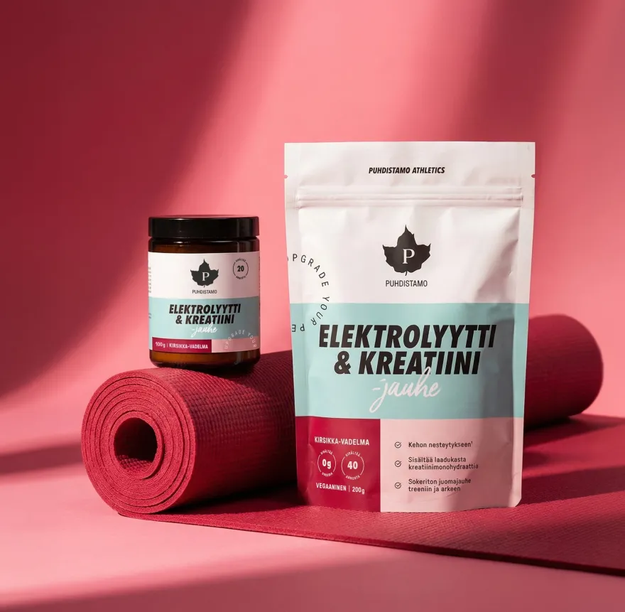 Puhdistamo Elektrolyytti & Kreatiini -jauhe Kirsikka-Vadelma