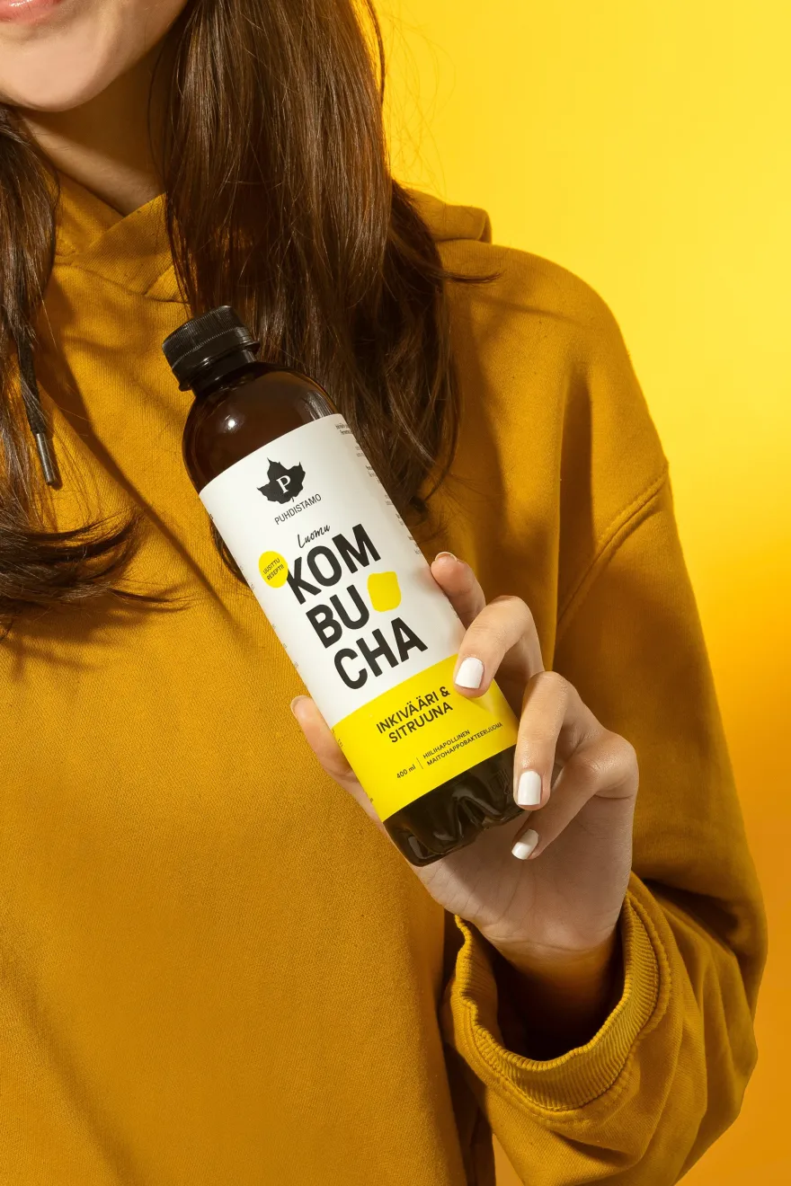 Puhdistamo Luomu Kombucha Inkivääri-Sitruuna, 12-pack