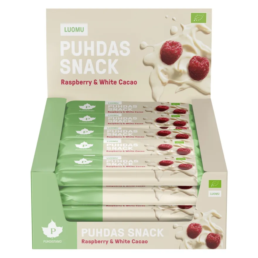Puhdistamo Luomu Snack Raspberry & White Cacao