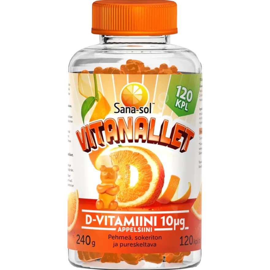Sana-sol Vitanallet D-vitamiini Appelsiini