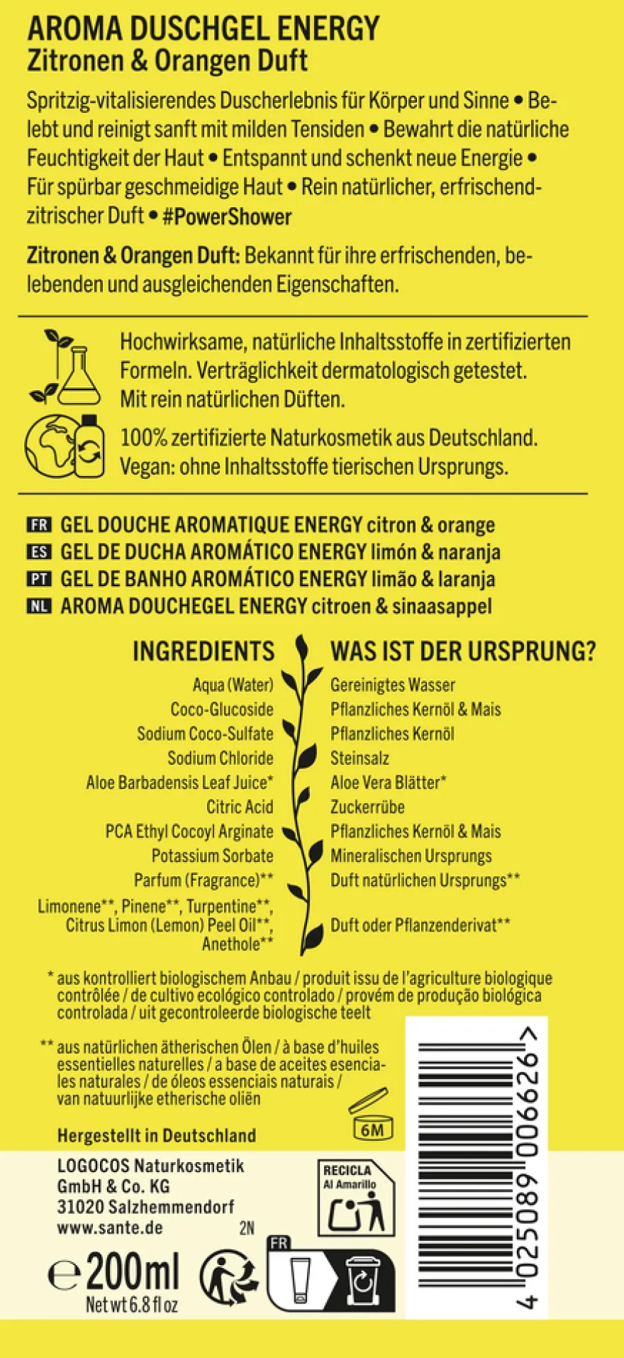 Sante Energy Suihkugeeli