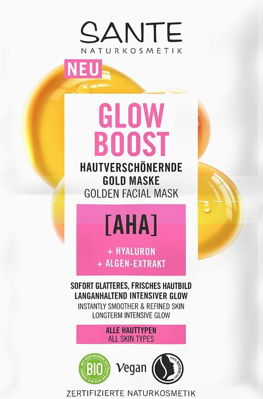 Sante Glow Boost Kultainen Kasvonaamio