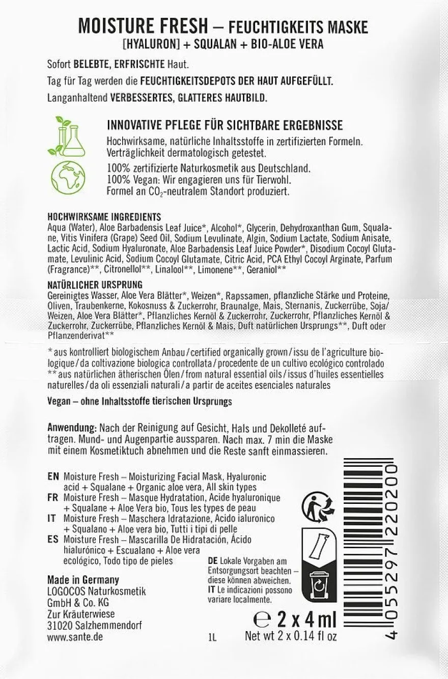 Sante Moisture Fresh Kasvonaamio