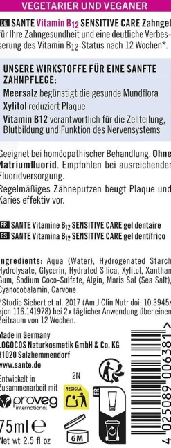 Sante Vitamin B12 Sensitive Hammastahna