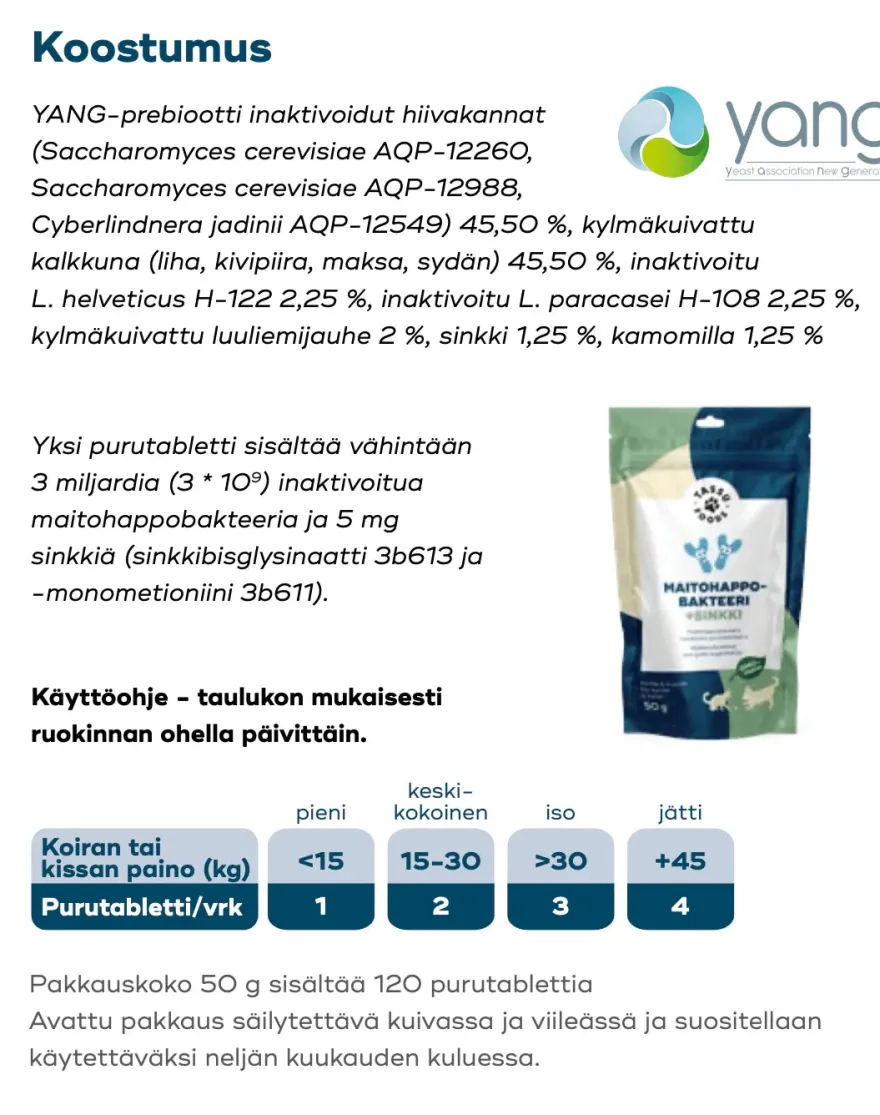 Tassu Foods Maitohappobakteeri + Sinkki