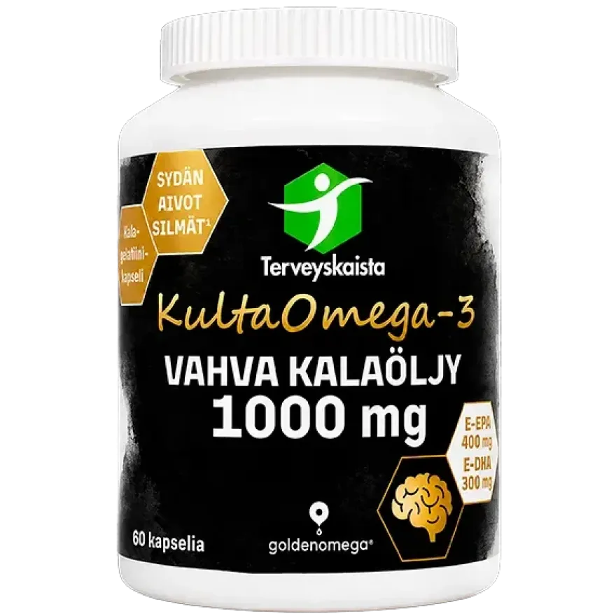 Terveyskaista KultaOmega-3 Vahva kalaöljy 1000 mg