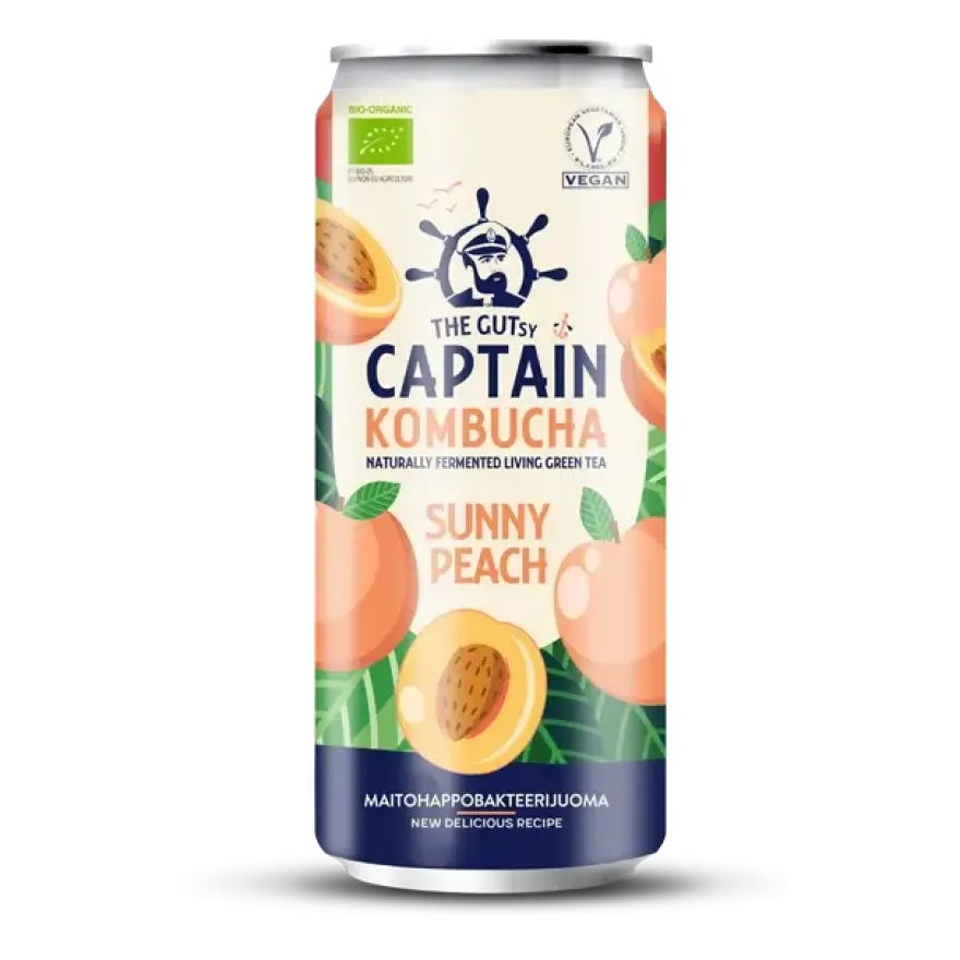 The Gutsy Captain Luomu Kombucha Sunny Peach