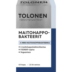Tolonen Maitohappobakteeri 4 mrd (Parasta ennen 31.08.2026)