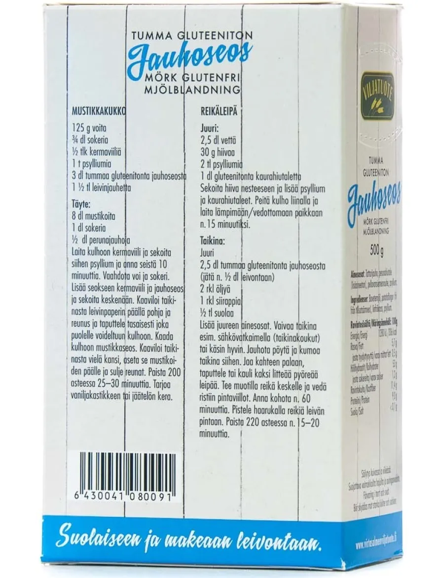 Virtasalmen Viljatuote Tumma Gluteeniton Jauhoseos