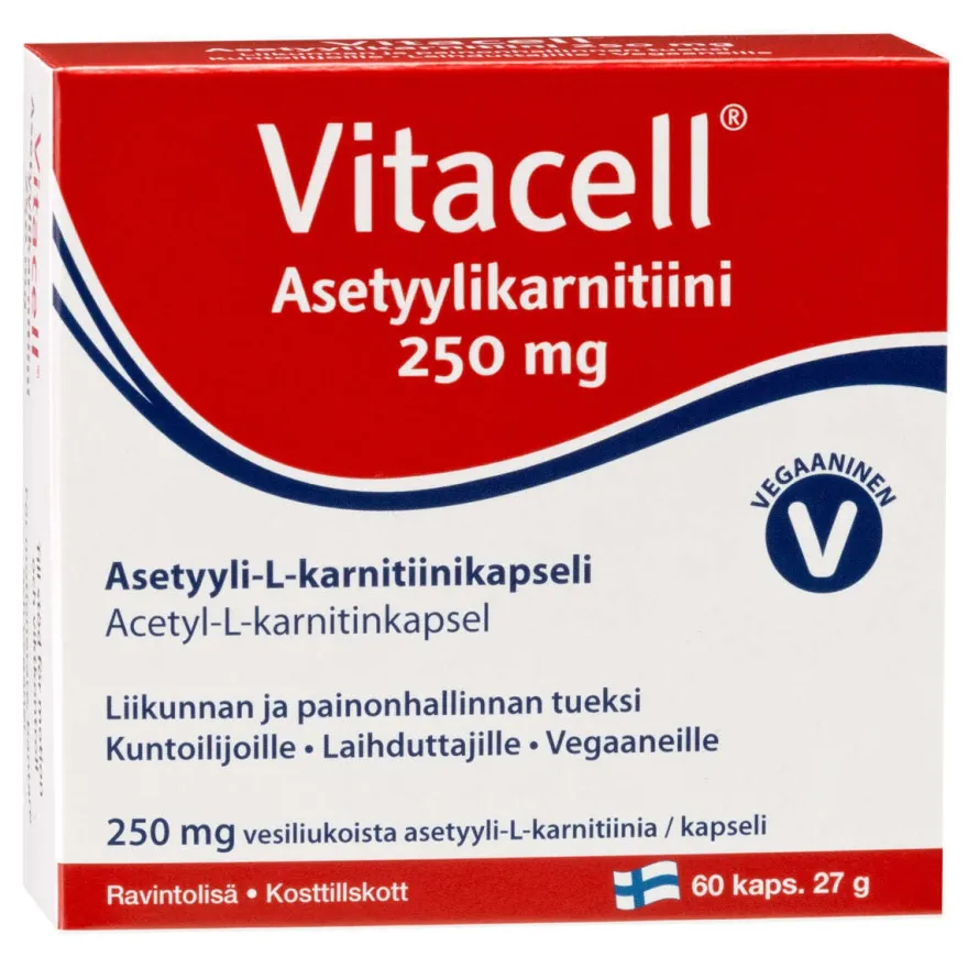 Vitacell Asetyylikarnitiini 250 mg